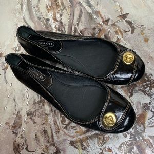 COACH | Noel Crinkled Patent Ballet Flats